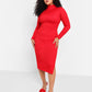 Lydia Ribbed Midi Bodycon Dress W. Side Slit