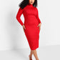 Lydia Ribbed Midi Bodycon Dress W. Side Slit