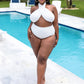 Island Babe Wrap Halter Swim Top - White