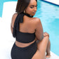 Island Babe Wrap Halter Swim Top - Black