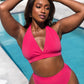 Essential Full Coverage Halter Swim Top - Fuchsia