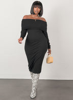 A Staple Piece Over The Shoulder Bodycon Midi Dress