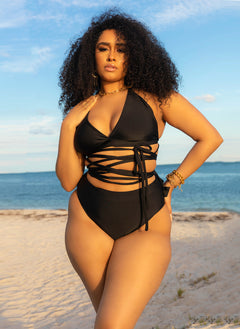 Stranded High Waist Bikini Bottom