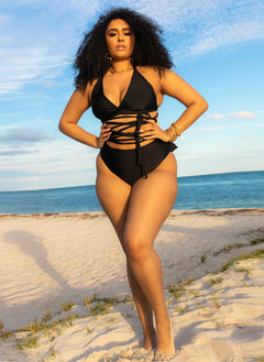 Stranded High Waist Bikini Bottom