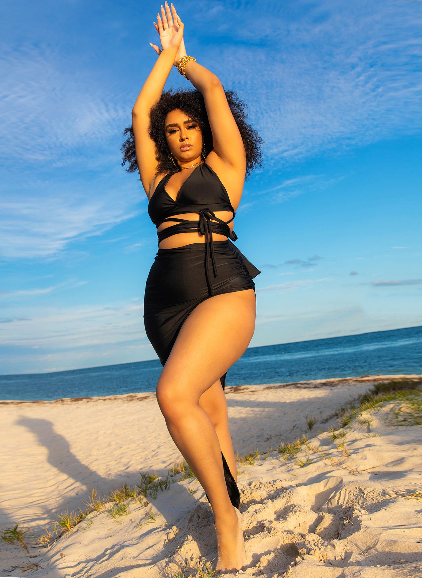 Stranded Lace Up Bikini Top