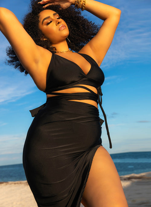 Stranded Lace Up Bikini Top