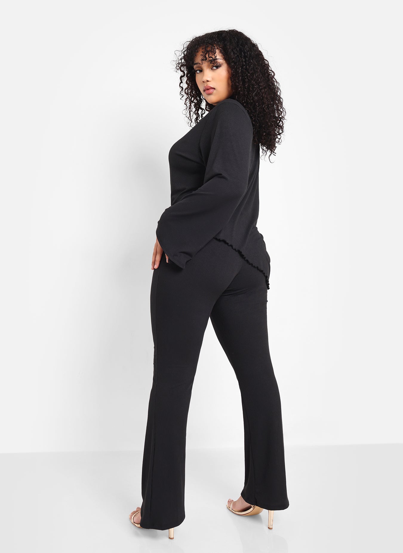 Maddie Ribbed Flare Leg Pants
