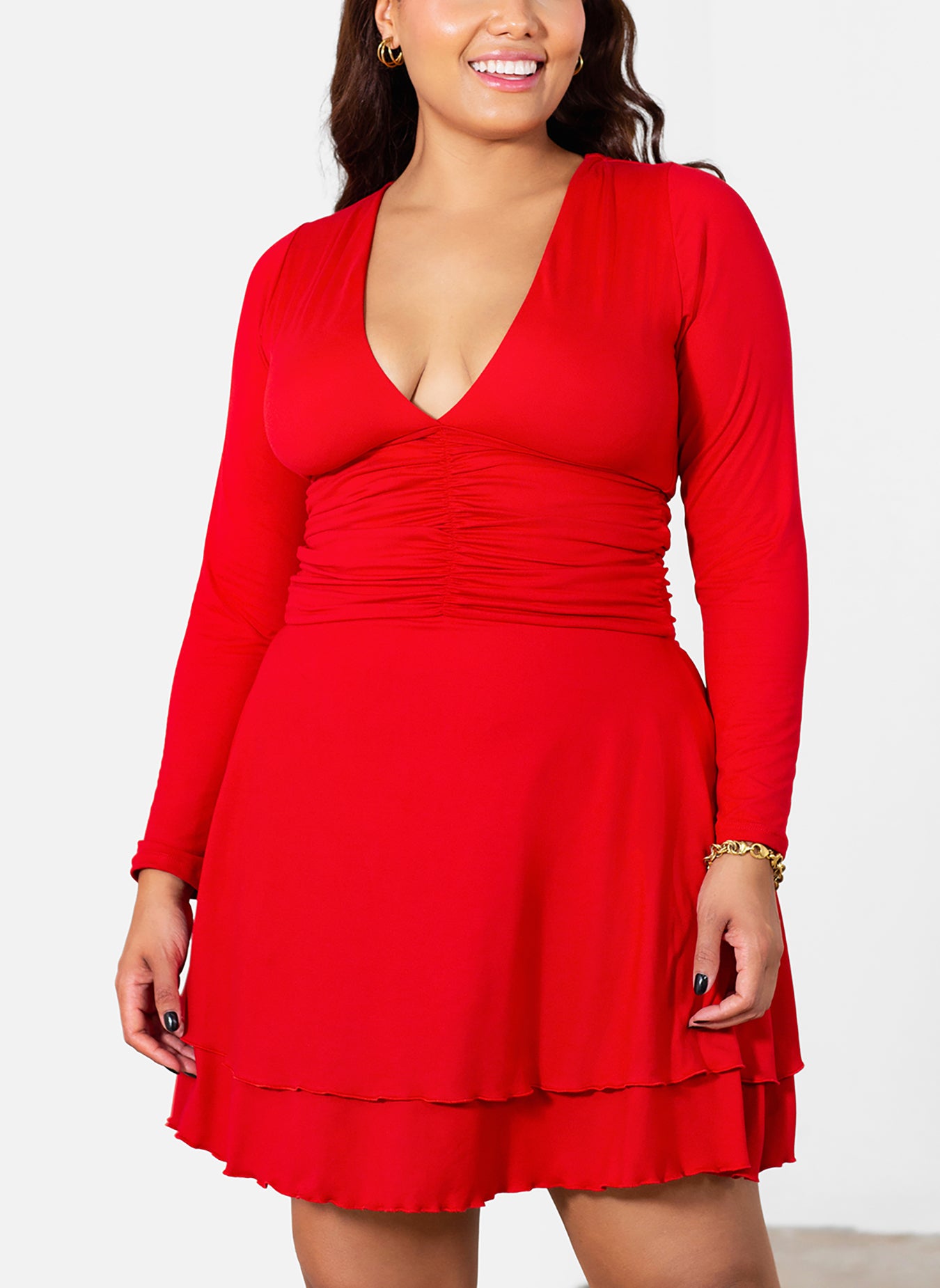 Madison Ruched Skater Mini Dress