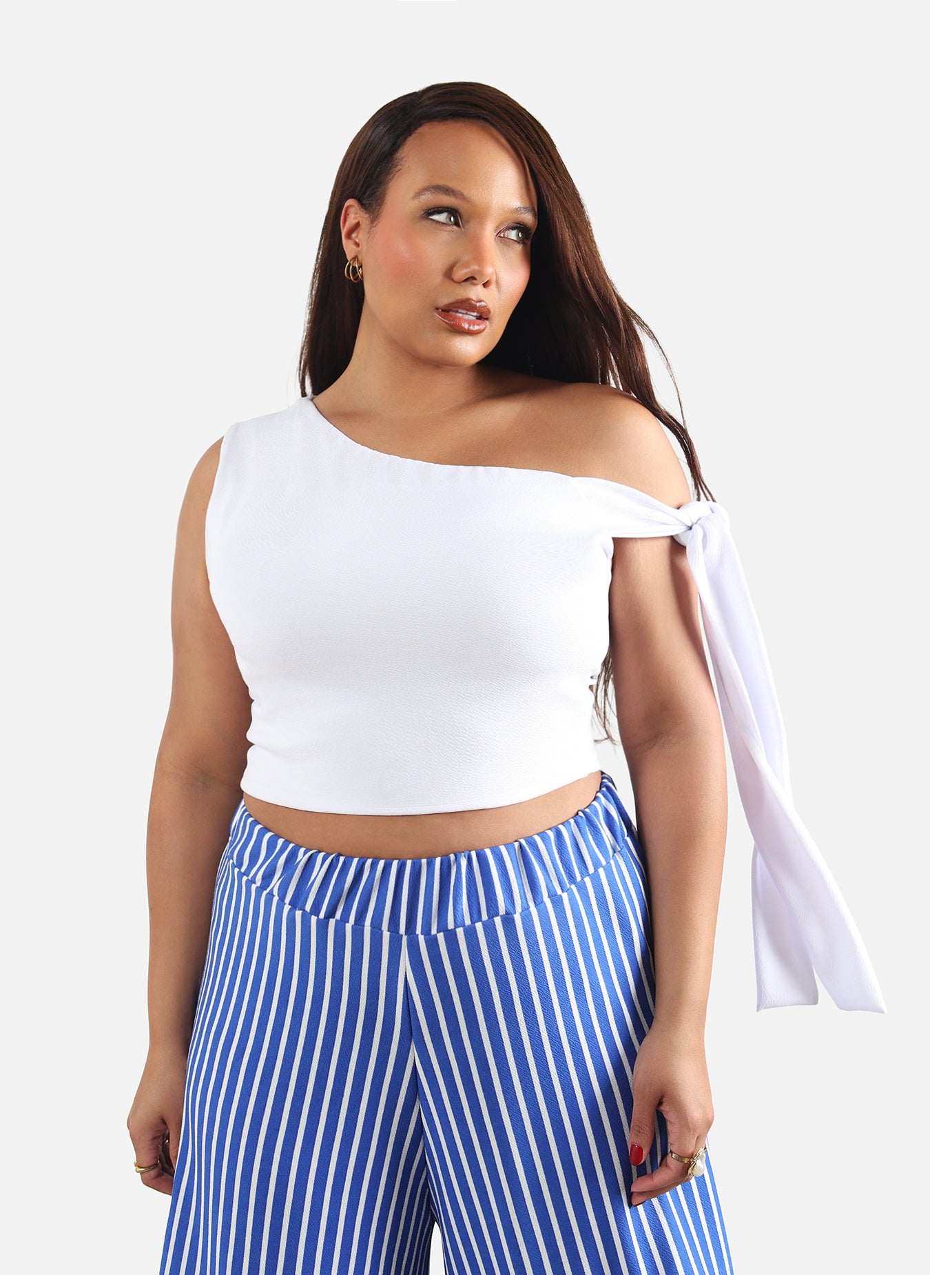 Mandee One Shoulder Tie Detail Top