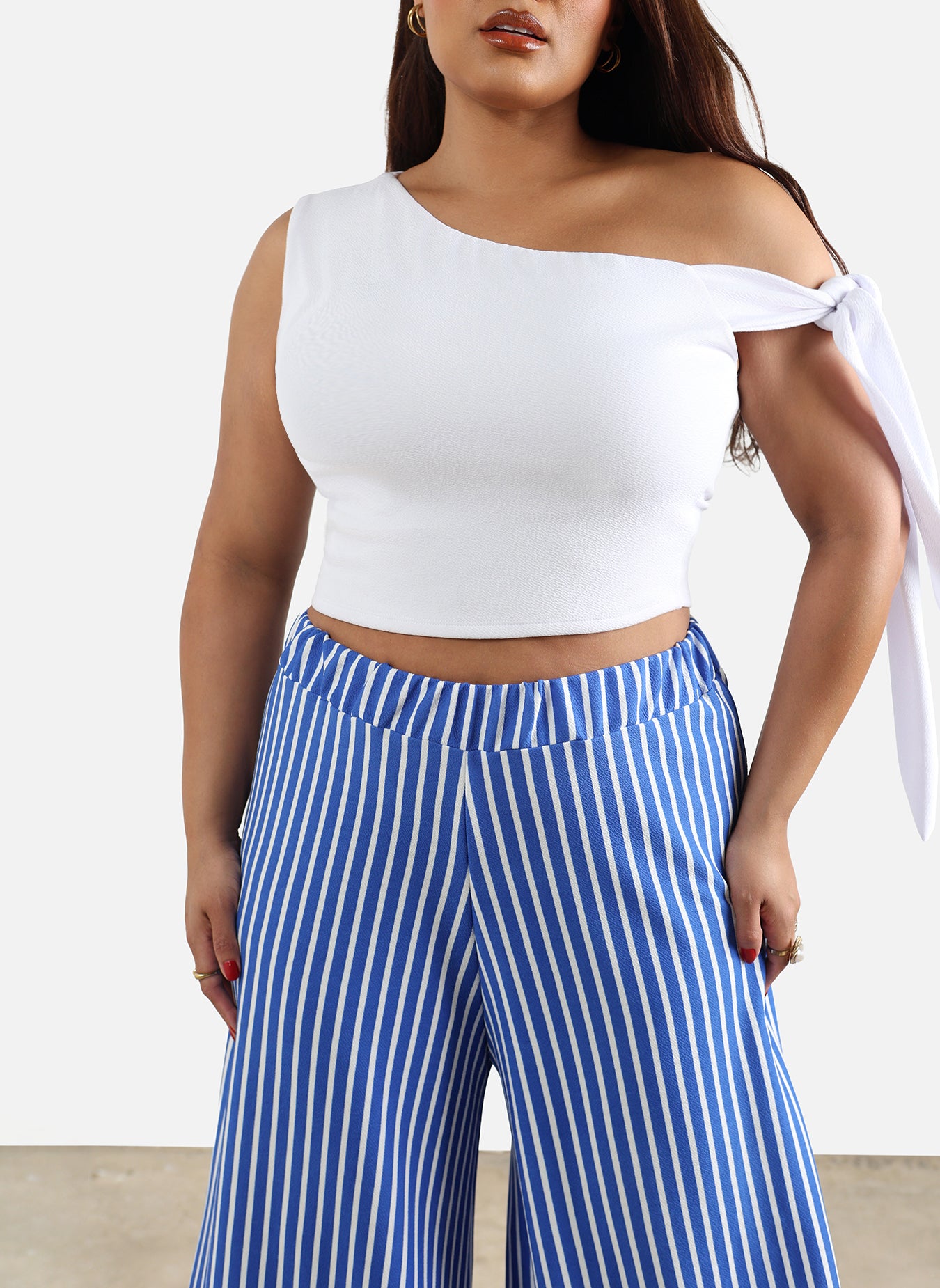 Mandee One Shoulder Tie Detail Top