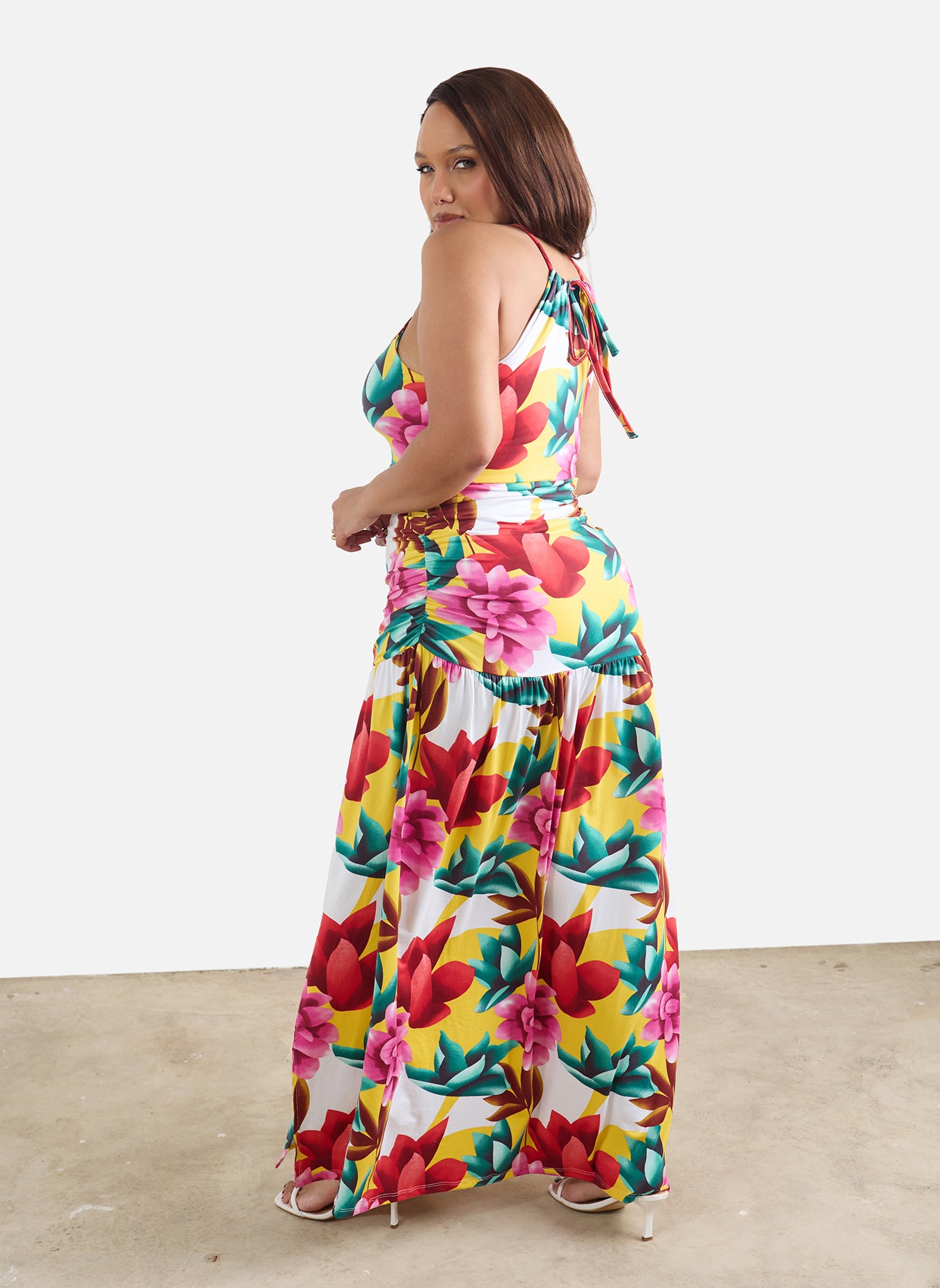 Maribel High Slit Floral Maxi Dress