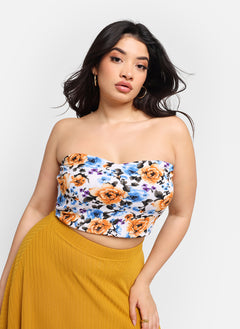 Molly Floral Sweetheart Crop Top