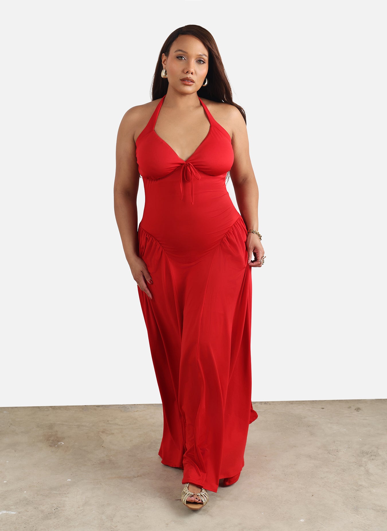 Mona Halter Princess Cut Maxi Dress