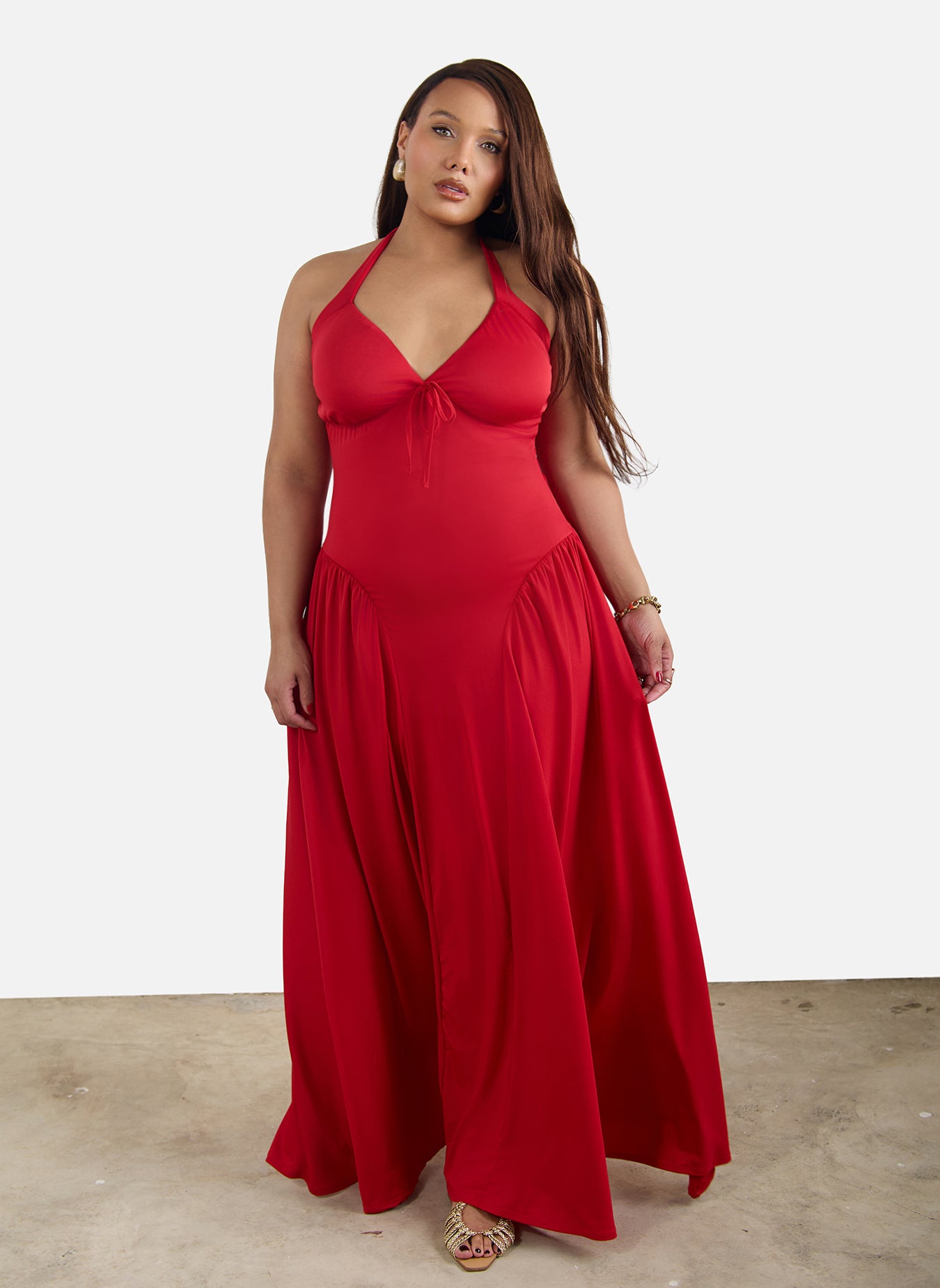 Mona Halter Princess Cut Maxi Dress