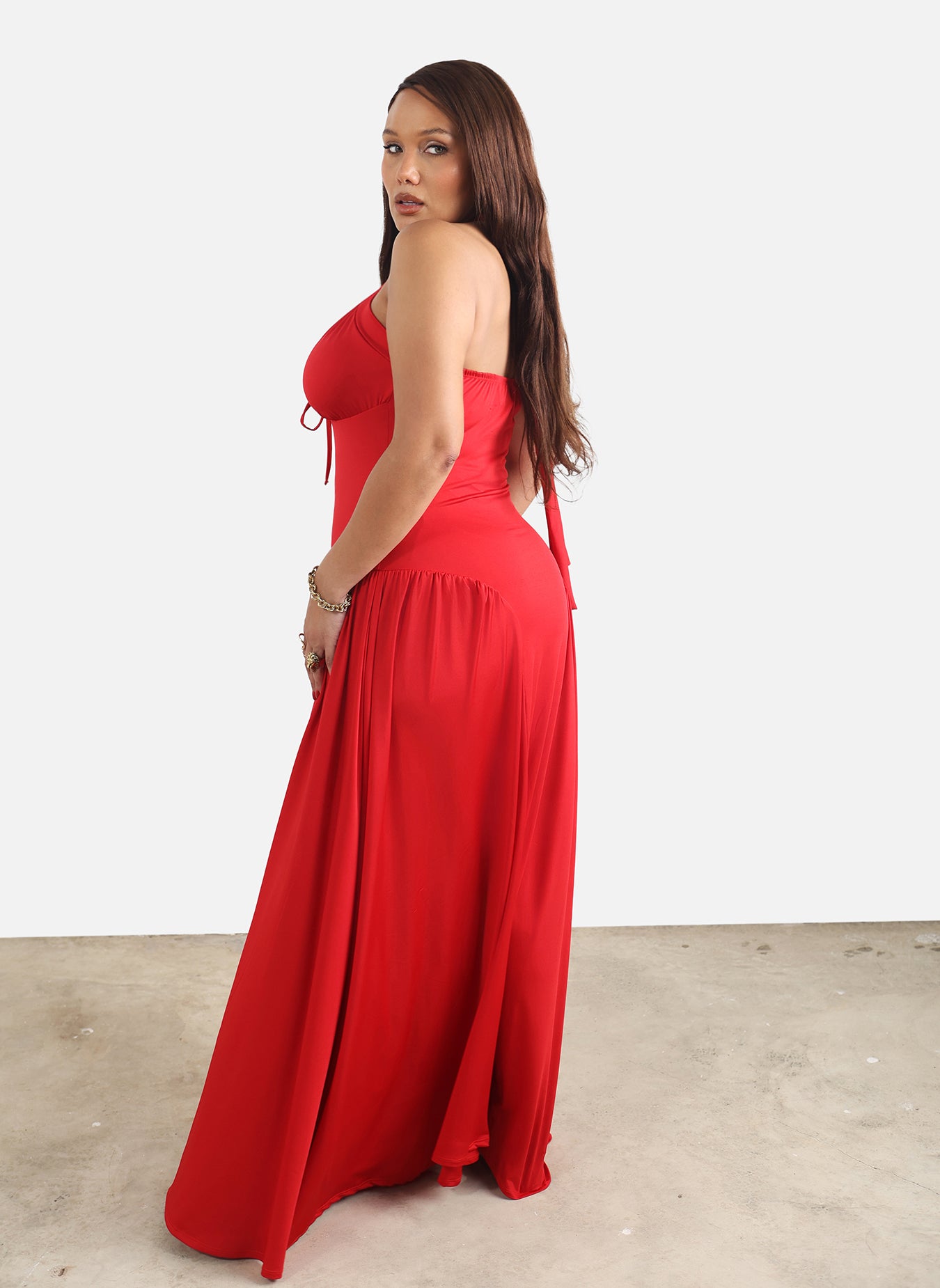 Mona Halter Princess Cut Maxi Dress