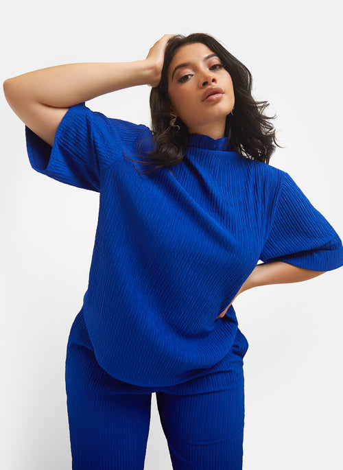 Monique Textured Oversized Short Sleeve Top