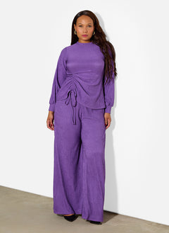 Nicole Textured Wide Leg Pants
