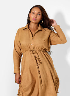 Noa Collared A-Line Midi Dress