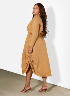 Noa Collared A-Line Midi Dress
