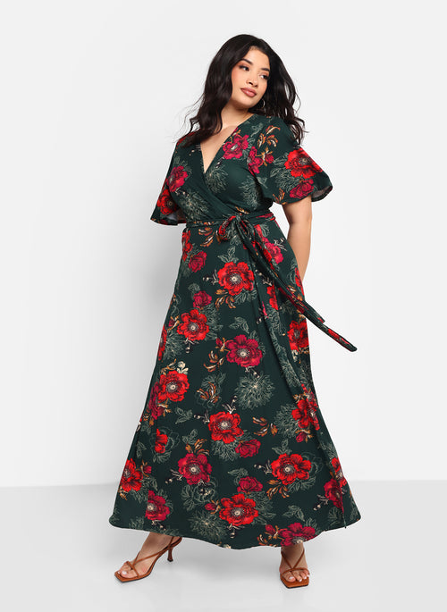 Nola Floral Maxi Wrap Dress