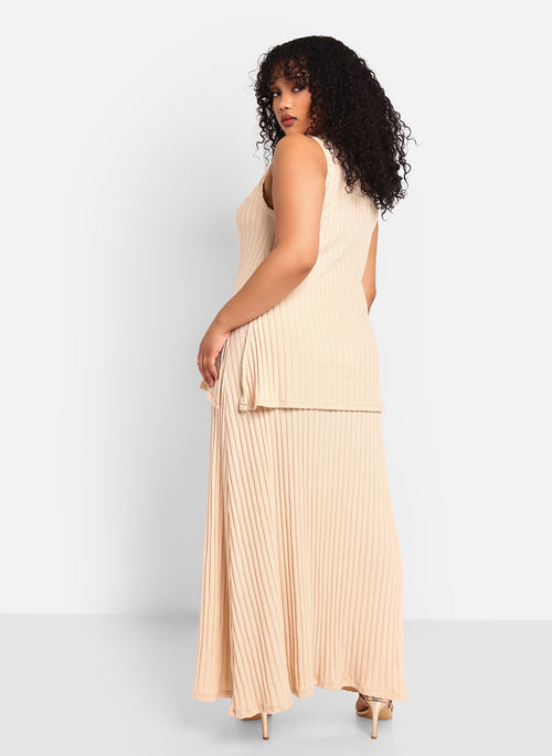 Nyla Ribbed Knit Sleeveless Top - Ivory