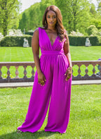 Lucinda V Neck Wide Leg Jumpsuit