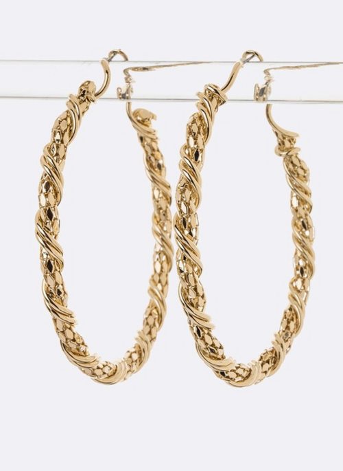 Twisted Chain Hoop Earrings