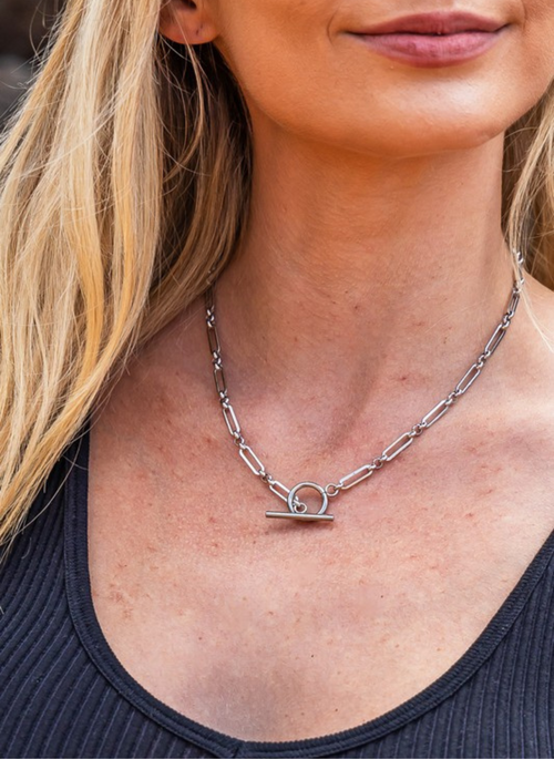 STEEL TOGGLE CHAIN NECKLACE