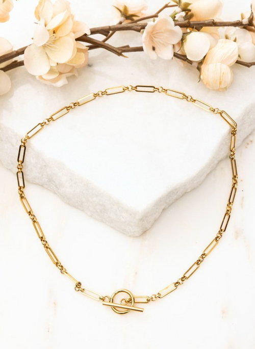 STEEL TOGGLE CHAIN NECKLACE