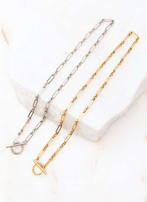 STEEL TOGGLE CHAIN NECKLACE