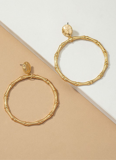 Large statement bamboo hoop earrings