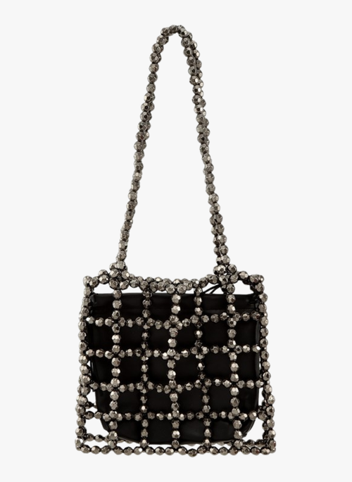 Metal Mesh and Bead Shoulder Bag