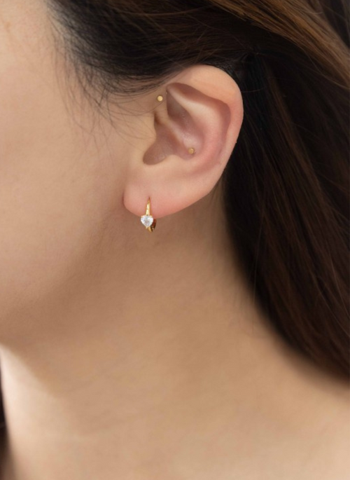 Heart Stone Hoops