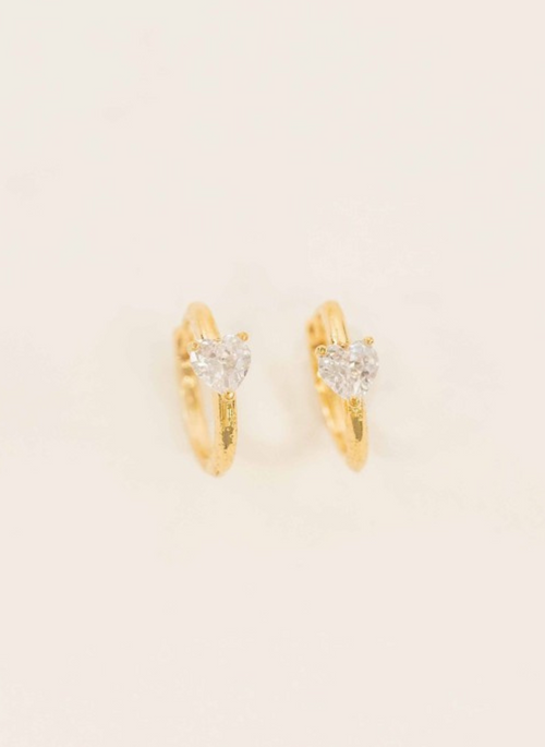 Heart Stone Hoops
