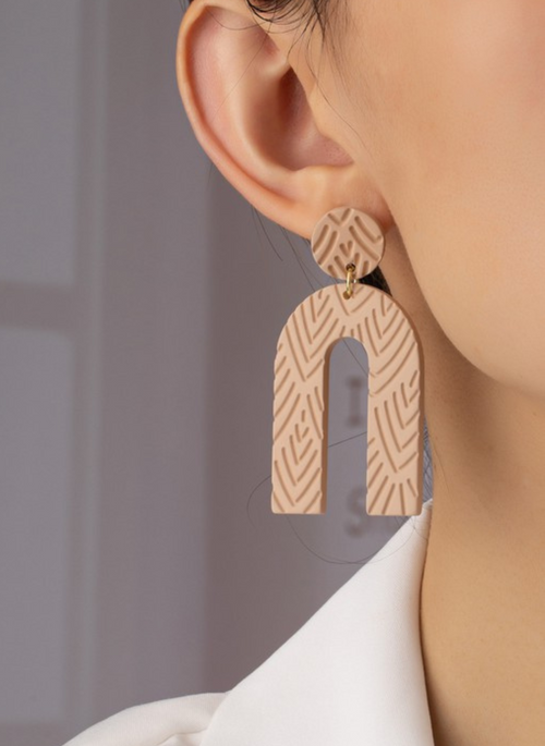Etched Arch Drop Earrings