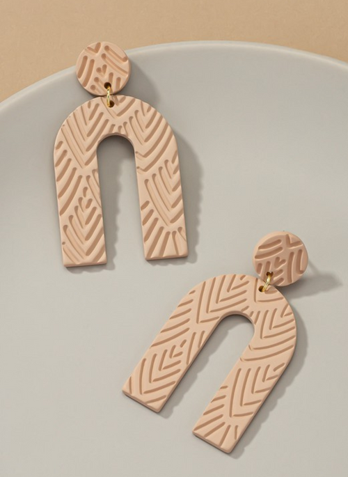 Etched Arch Drop Earrings