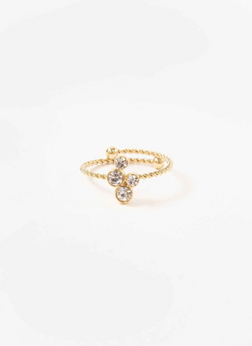 Crystal Bubble Adjustable Ring