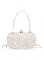 Pearl Beaded Statement Box Clutch