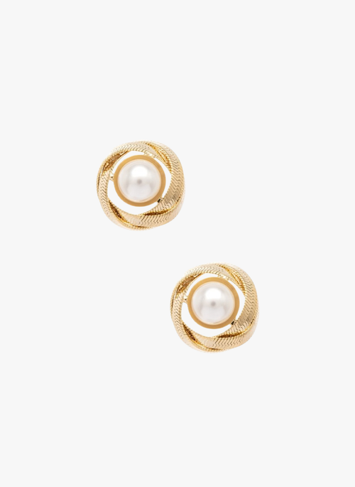Faux Pearl Classy Post Stud Earrings