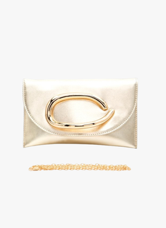 Metal Handle Iconic Envelope Clutch Bag