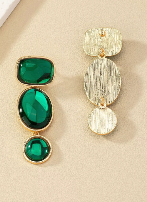 18K Gold-Plated Alloy Resin Drop Earrings