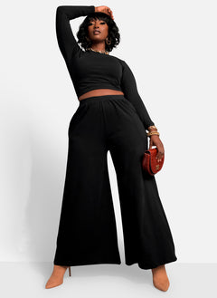 Essential Long Sleeve Crop Top & Pant Set