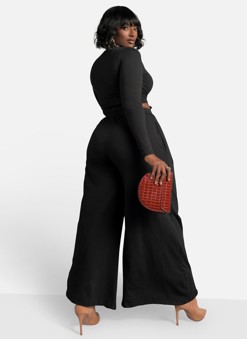 Essential Long Sleeve Crop Top & Pant Set