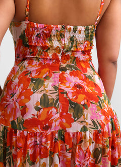 Renata Floral Tiered Maxi Skater Dress