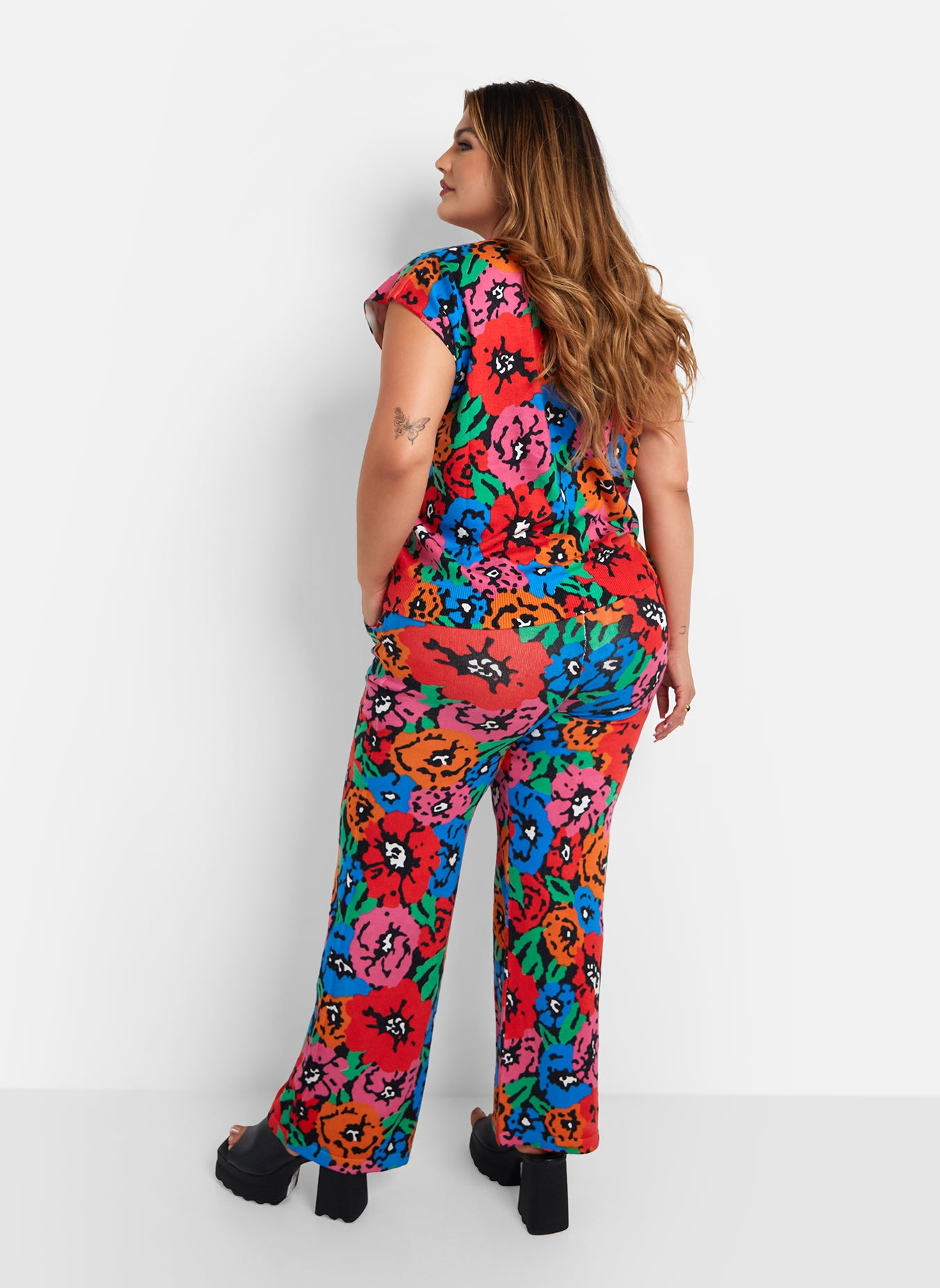 Rikki Knit Floral Print Wide Leg Pants W. Pockets – REBDOLLS