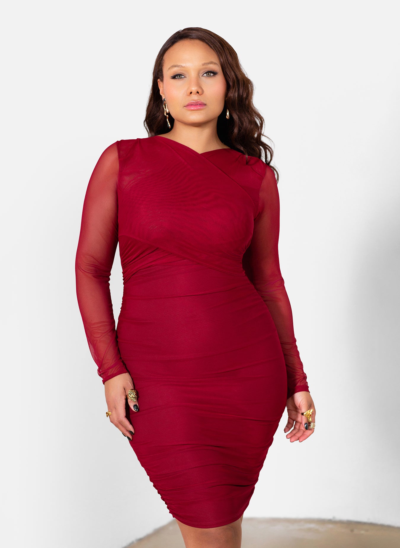 Riley Cross Over Neckline Bodycon Mini Dress