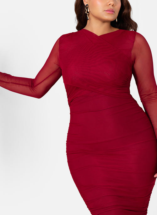 Riley Cross Over Neckline Bodycon Mini Dress