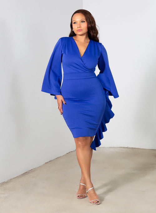 Sonnia Kimono Sleeve Ruffled Mini Dress