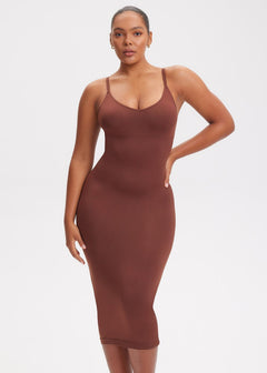 She Waisted SnatchedKnit Strappy Midi Dress