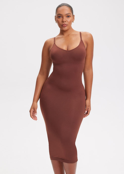 She Waisted SnatchedKnit Strappy Midi Dress